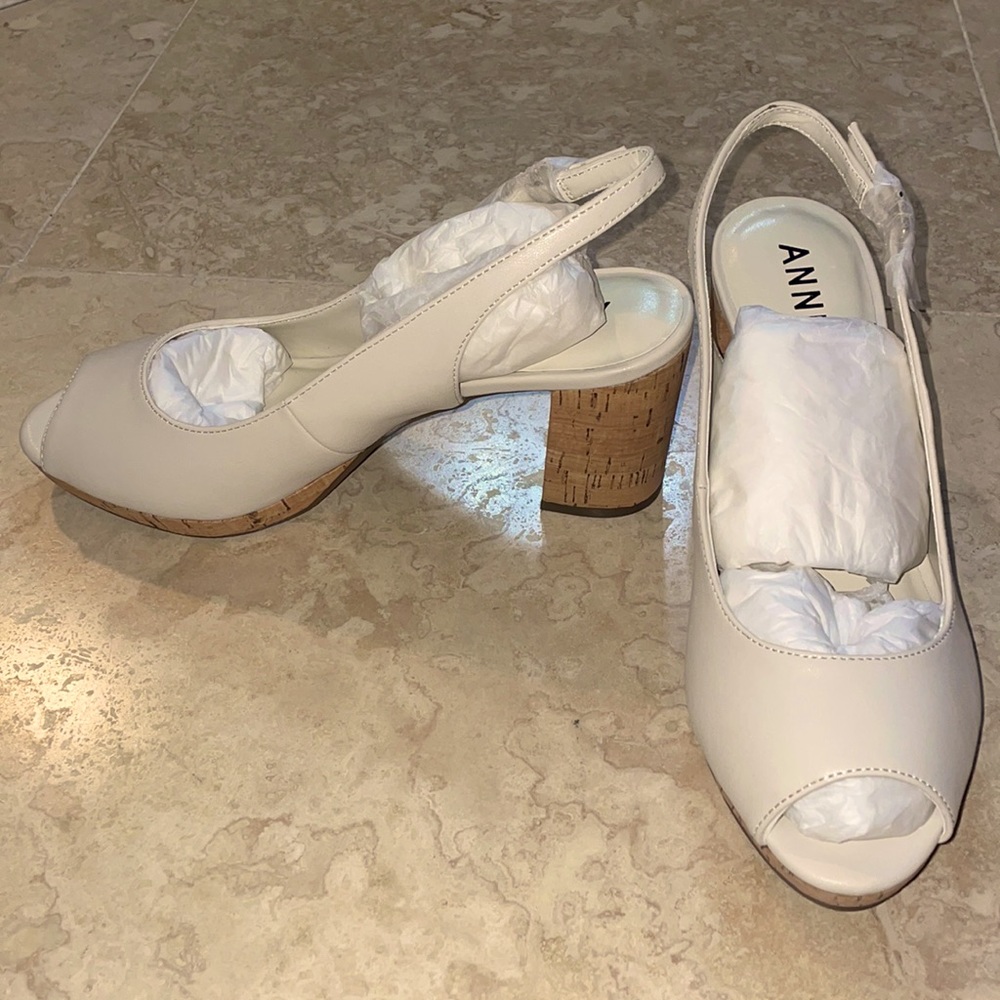 Brand New Wedge Heels -Never Worn Anne Klein Color Akmara Cream Size 8.5